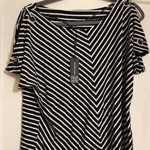 NWT Cable and  Gauge black & white striped top